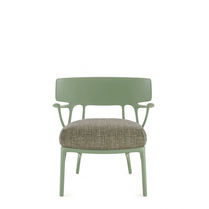 Fauteuil A.I. LOUNGE Texture gris structure vert - Kartell - Valente Design
