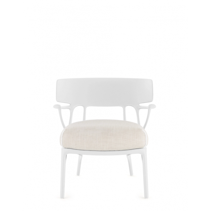 Fauteuil A.I. LOUNGE PANAMINO BASIC blanc structure blanc - Kartell - Valente Design - de face