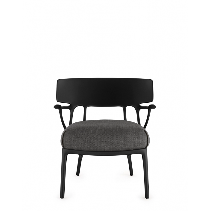 Fauteuil A.I. LOUNGE PANAMINO BASIC gris anthracite structure noir - Kartell - Valente Design - de face