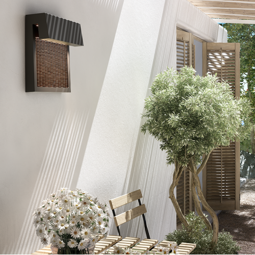 Applique Sisal A/01 Outdoor fibre marron - Bover - Valente Design - sur terrasse