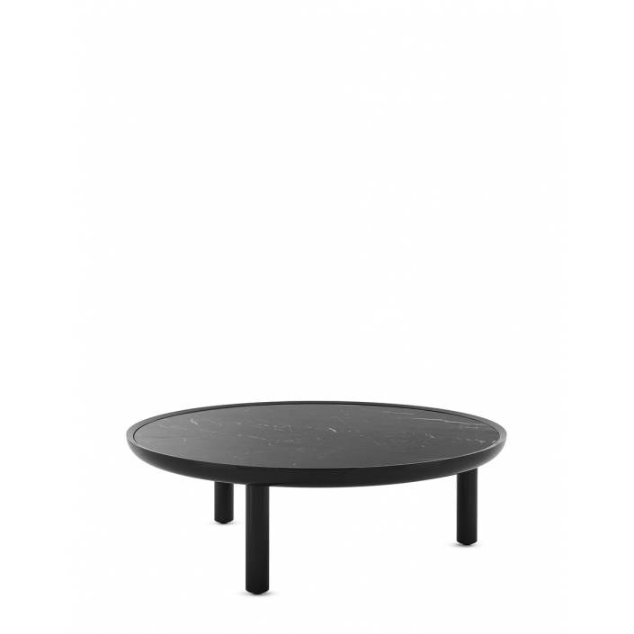 Table K-Top Kartell - mise en scène intérieur salon - Grande table basse - Noir Marquina / Noir