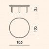 Table K-Top Kartell - grande table- dimensions