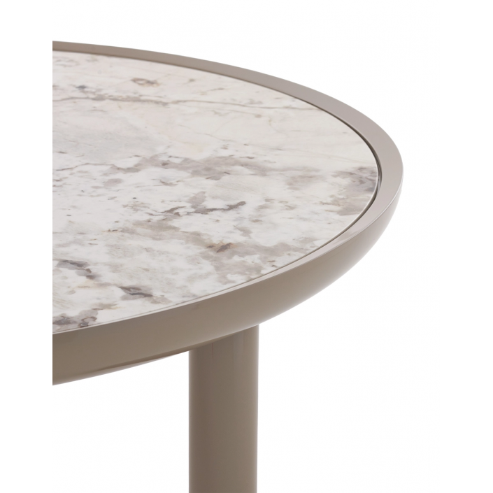 Table K-Top Kartell -zoom de la table basse - Nature Tundra / Tourterelle