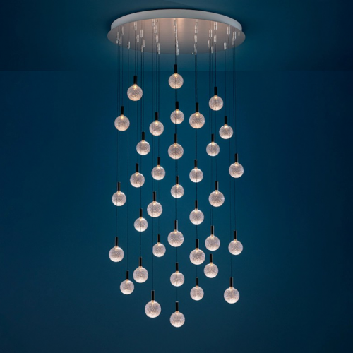 Par 18 Chandelier Catellani and Smith - Valente Design - de face allumée