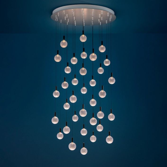 Par 18 Chandelier Catellani and Smith - Valente Design - de face allumée