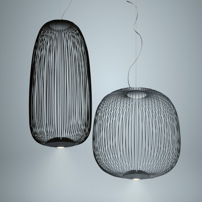 Spokes Ambient 2 & 1- Foscarini - version noir