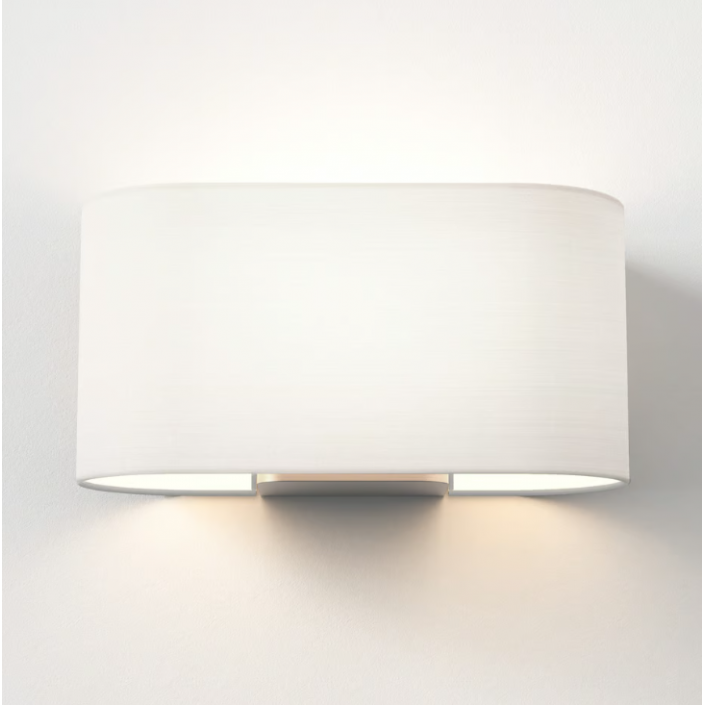 Applique Venn Wall - Astro - Structure Nickel Mat - Abat-jour blanc - éclairée de face