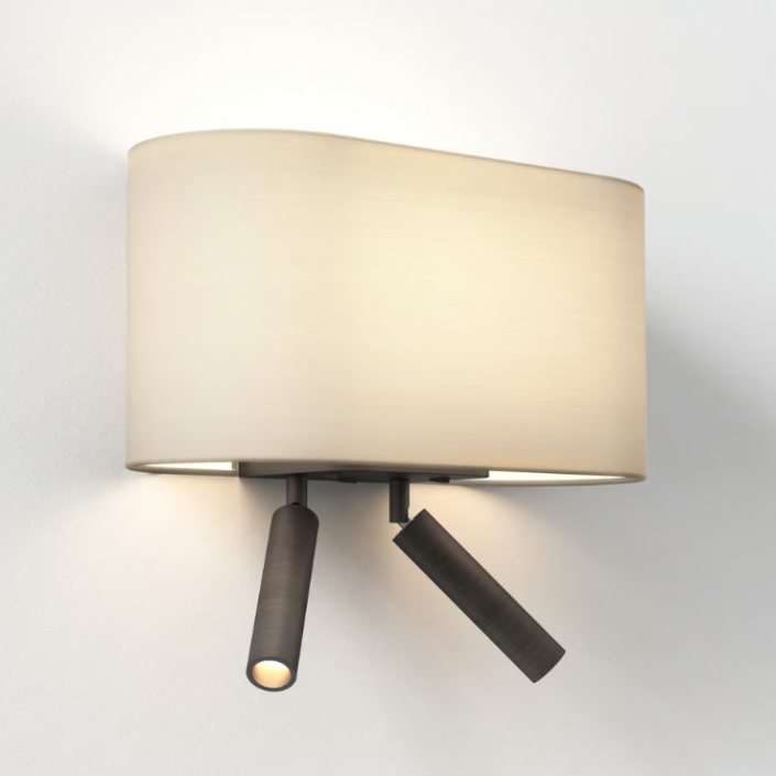 Applique murale Venn Reader Twin - Astro Lighting - base bronze - abat-jour Mastic