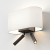 Applique murale Venn Reader Twin - Astro Lighting - base bronze - abat-jour Blanc