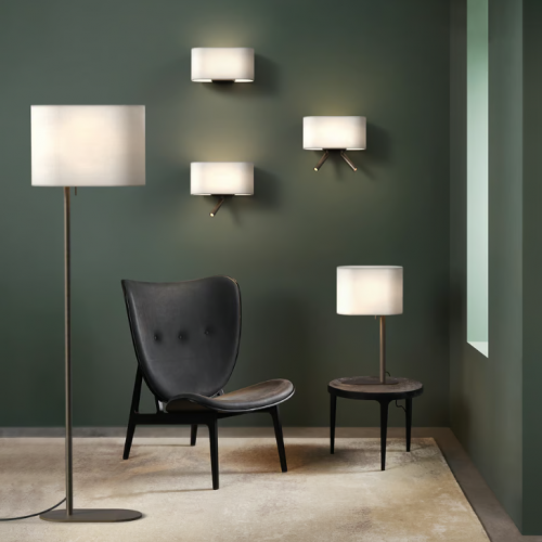 Applique murale Venn Reader Twin - Astro Lighting - base bronze - mise en scène dans salon