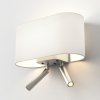 Applique murale Venn Reader Twin - Astro Lighting - base nickel mat - abat-jour Blanc