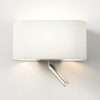 Applique murale Venn Reader - Astro Lighting - éclairé - base nickel mat - abat-jour tissu blanc
