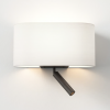 Applique murale Venn Reader - Astro Lighting - éclairé - base bronze - abat jour tissu blanc