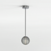 Suspension Nara Pendant - Astro Lighting - base chrome poli - éteint - abat-jour Nara globe fumée