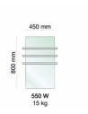 Tailles sèche serviettes Solaris 550w de la marque Fondis - Valente Design