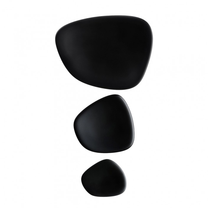 Kartell - Set plateau NAMASTE- Finition Noir - zoom détail de chaque assiette
