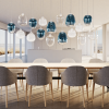 Suspension Oblo' - Lodes - Finition Clear Transparente - Silk White - Azure Steel