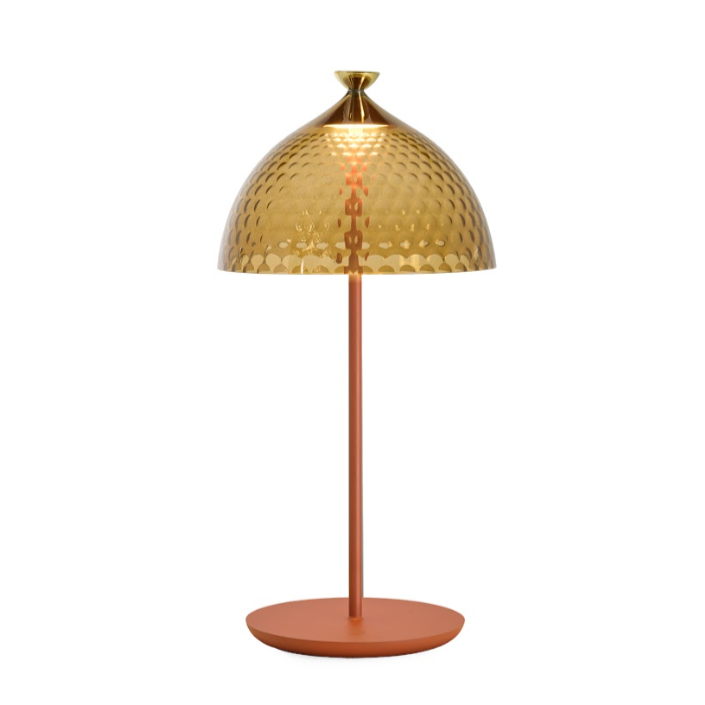 Lampe à poser PUMO - Kartell - Finition Ambre/Rouge brique