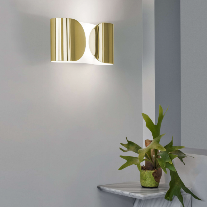 Applique Foglio Gold Flos Valente Design Tobia Scarpa