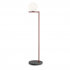 Lampadaire IC F outdoor structure rouge / pied pied lave travertin impérial Flos Valente Design