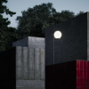 Lampadaire IC F outdoor structure acier / pied pied lave travertin impérial Flos Valente Design