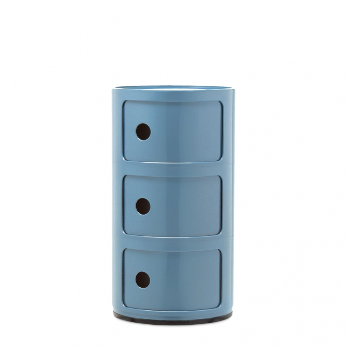 Meuble Componibili Classic 3 Portes - Finition Bleu clair - Kartell