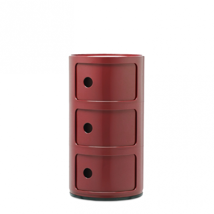 Meuble Componibili Classic 3 Portes - Finition Bordeaux - Kartell