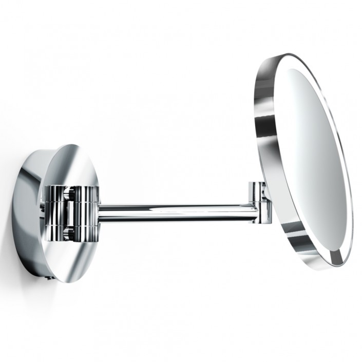 Miroir rond grossissant éclairant mural avec motion sensor JUST LOOK PLUS WD - Chrome - Decor Walther - Connexion directe