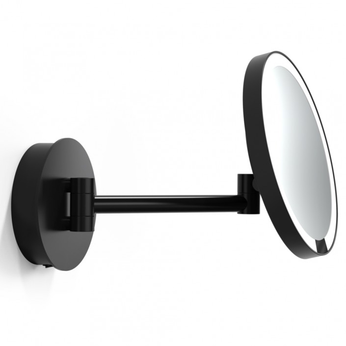 Miroir rond grossissant éclairant mural avec motion sensor JUST LOOK PLUS WD - Noir mat - Decor Walther - Connexion directe