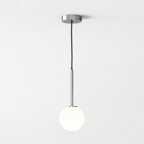 Pendant suspension Tacoma - finition chrome poli - abat-jour tacoma glass en white opal - Astro