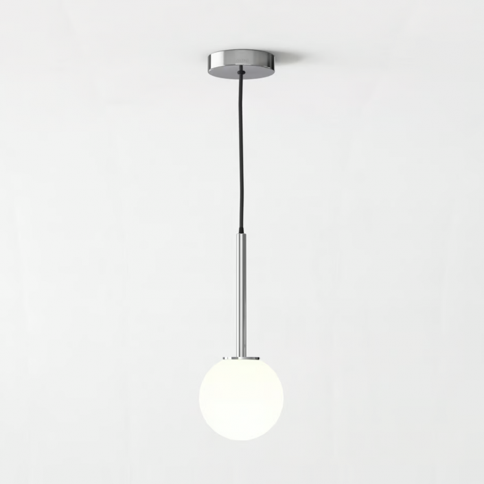 Pendant suspension Tacoma - finition chrome poli - abat-jour tacoma glass en white opal - Astro