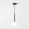 Pendant suspension tacoma - finition noir mat - tacoma glass en white opal - astro
