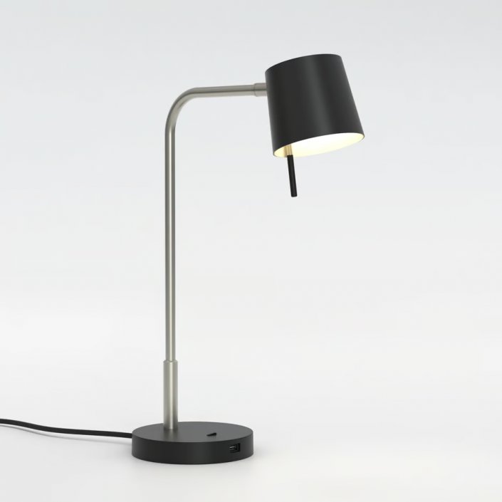 Lampe à poser Miura Desk light USB - Astro lighting - finition nickel mat
