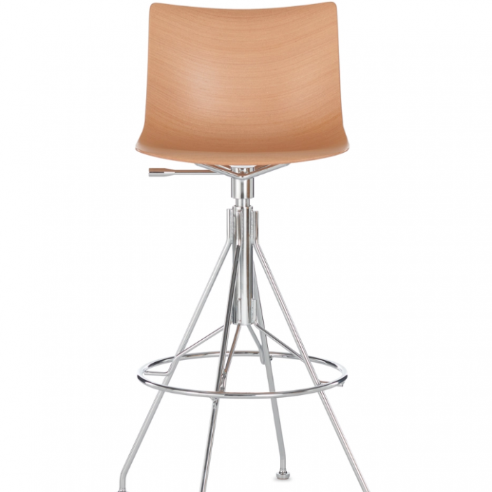 Tabouret C.KOYA - Kartell - finition bois clair / chrome