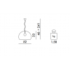Dimensions suspension FL/Y Glossy Opaque - Kartell