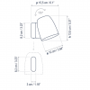 Dimensions applique Nut A/01 Outdoor - Bover