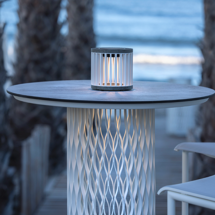 Lampe de table solaire Halo - Les Jardins - blanc/granite
