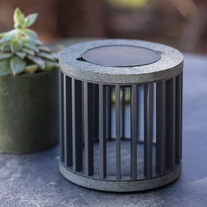 Lampe de table solaire Halo - Les jardins - gris/granite