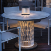 Table lumineuse CADIX - LES JARDINS - aluminium blanc/ HPL béton ciré