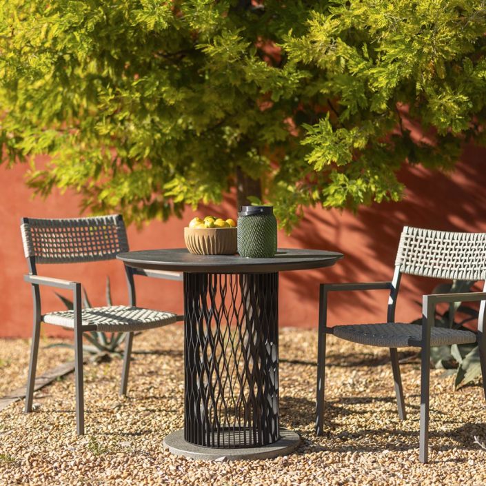 Table lumineuse CADIX - LES JARDINS - aluminium gris/ HPL ardoise