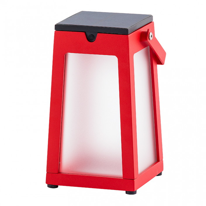 Lanterne solaire Tinka - Les jardins - aluminium rouge