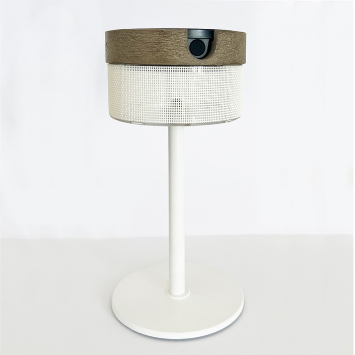 Lampe de table Bateak - LES JARDINS -  finition alu blanc / toile ateja blanc