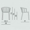 Dimension chaise VENICE Kartell - Valente design