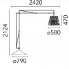 Dimensions lampadaire Superarchimoon - Flos