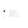 Dimensions lampadaire Luce d'Oro - Catellani&Smith