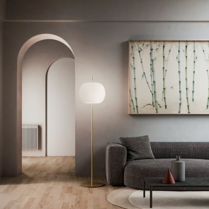 Lampadaire Kushi XL Floor - Kundalini - finition laiton