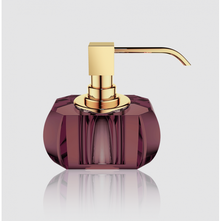 Distributeur de savon liquide en verre Kristall dorée KR SSP - Decor Walther - Burgundy