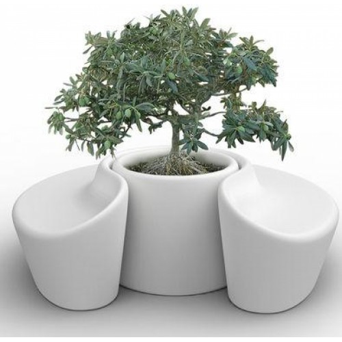 Profitez de votre jardin avec le banc rond de la collection Sardana pour la marque Qui est Paul ? en vente chez Valente Design