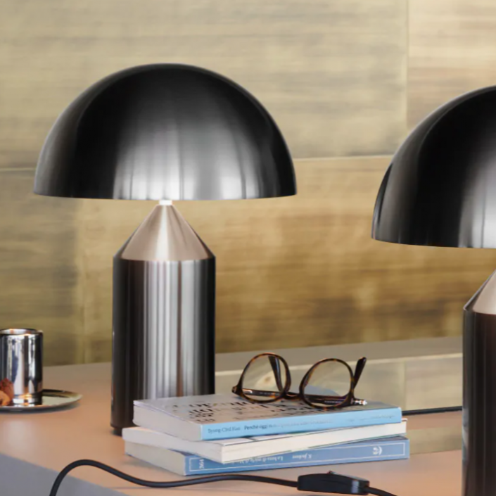 Atollo - Oluce- black satin nickel - large et small