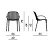 Dimensions Fauteuil small Hiray - Kartell